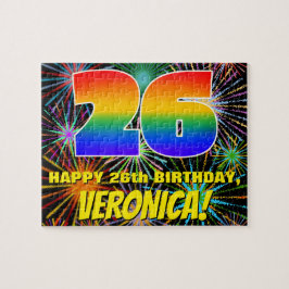 26e verjaardag: Fun, kleurrijk gevuurwerk Legpuzzel