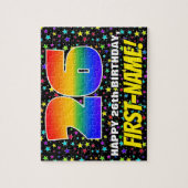 26e verjaardag — Fun, kleurrijk Star Field Pattern Legpuzzel (Verticaal)