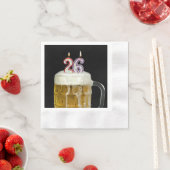 26e verjaardag kaarsen in bier servet (Insitu)