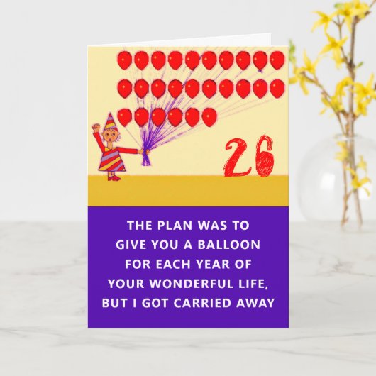 26e verjaardag kaart (Gele Bloem)