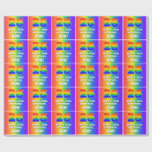 26e verjaardag: kleurrijk, vun regenboogpatroon # cadeaupapier (Vlak)