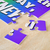 26e verjaardag: kleurrijk, vun regenboogpatroon # legpuzzel (Zijkant)