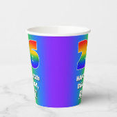 26e verjaardag: kleurrijk, vun regenboogpatroon #  papieren bekers (Links)