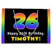 26e verjaardag: kleurrijke regenboog # 26, Naam va Groot Cadeauzakje (Achterkant)