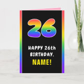 26e verjaardag: kleurrijke regenboog # 26, Naam va Kaart (Voorkant)