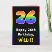 26e verjaardag: kleurrijke regenboog # 26, Naam va Kaart (Voorkant)