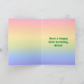 26e verjaardag: kleurrijke regenboog # 26, Naam va Kaart (Binnen)