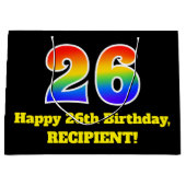 26e verjaardag ~ Leuk, Kleurrijk, Levendig, Regenb Groot Cadeauzakje (Voorkant)