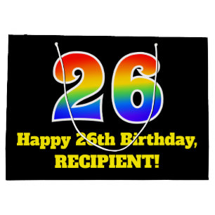 26e verjaardag ~ Leuk, Kleurrijk, Levendig, Regenb Groot Cadeauzakje