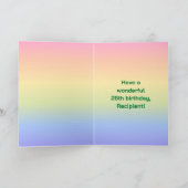 26e verjaardag: Leuke Regenboog #, Aangepaste foto Kaart (Binnen)