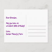 26e verjaardag: Leuke sterrenprint, Regenboog 26,  Briefkaart (Achterkant)