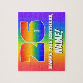 26e verjaardag — Meerkleurig regenboogpatroon "26" Legpuzzel (Verticaal)