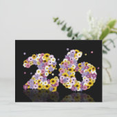 26e verjaardag, met bloembranen kaart (Staand voorkant)