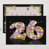 26e verjaardag, met bloembranen kaart (Voorkant / Achterkant)