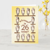26e verjaardag, nieuwsgierige owls kaart. kaart (Gele Bloem)