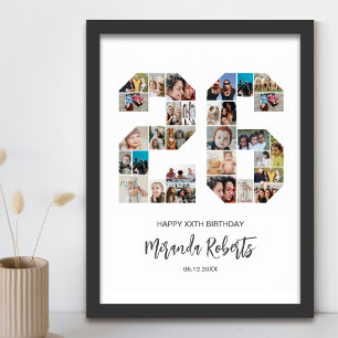 26e verjaardag nummer 26 aangepaste fotocollage poster