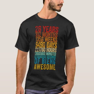 26e verjaardag oude meter 26 jaar oud t-shirt
