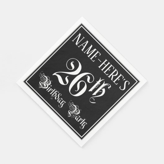 26e verjaardag Partij — Fancy Manuscript + de Naam Servet (Hoek)