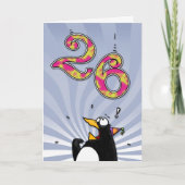 26e verjaardag - Penguin Surprise Kaart (Voorkant)