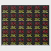 26e verjaardag: Red Digital Clock Style "26" + naa Cadeaupapier (Vlak)