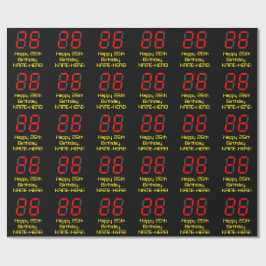 26e verjaardag: Red Digital Clock Style "26" + naa Cadeaupapier