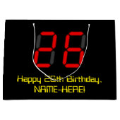 26e verjaardag: Red Digital Clock Style "26" + naa Groot Cadeauzakje (Voorkant)