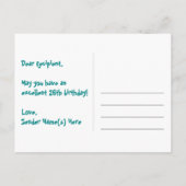 26e verjaardag: Roze strepen & harten, Regenboog 2 Briefkaart (Achterkant)