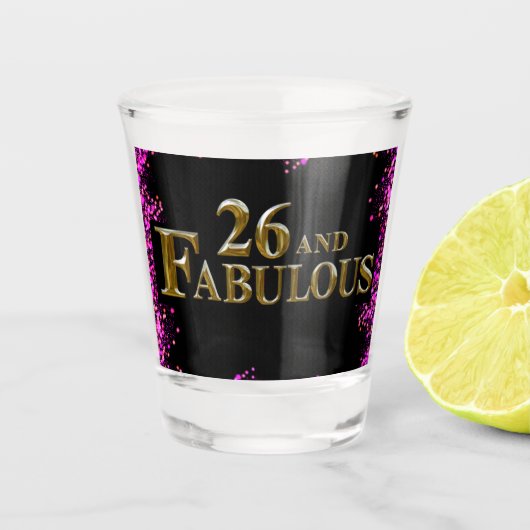 26e verjaardag shot glas (Voorkant)