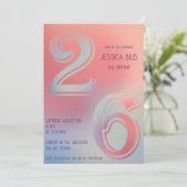 26e verjaardag uitnodiging (Staand voorkant)