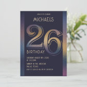 26e verjaardag uitnodiging (Staand voorkant)