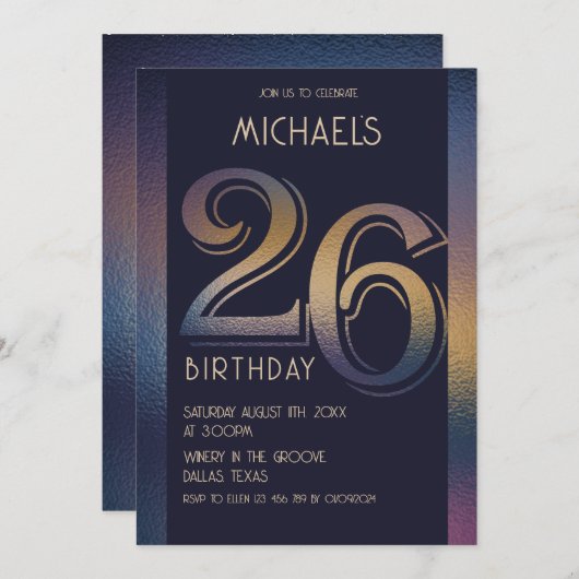 26e verjaardag uitnodiging (Voorkant / Achterkant)