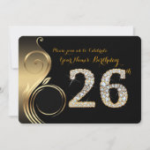 26e, Verjaardag Uitnodiging, Nummer Diamant, Foto Kaart (Voorkant)