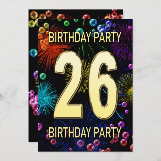 26e verjaardag van de uitnodigingen van het Vuurwe (Voorkant / Achterkant)