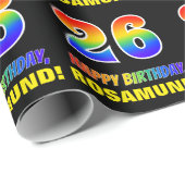 26e verjaardag: Vet, Vun, eenvoudig, regenboog 26 Cadeaupapier (Rol Hoek)