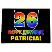 26e verjaardag: Vet, Vun, eenvoudig, regenboog 26 Groot Cadeauzakje (Voorkant)