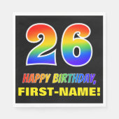 26e verjaardag: Vet, Vun, eenvoudig, regenboog 26 Servet (Voorkant)