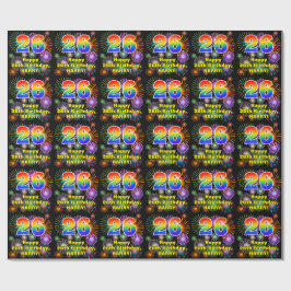 26e verjaardag: vuurwerk, regenboogblik # "26" cadeaupapier