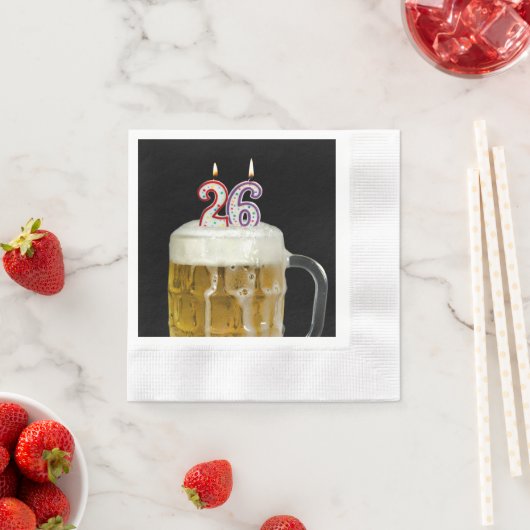 26e verjaardagkaarsen in bier servet (Insitu)