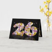 26e verjaardagskaart met bloemen letters kaart (Gele Bloem)