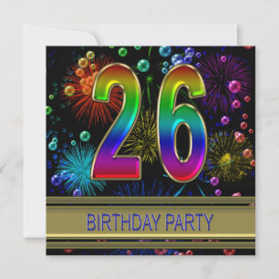 26ste verjaardag Uitnodiging met bubbels