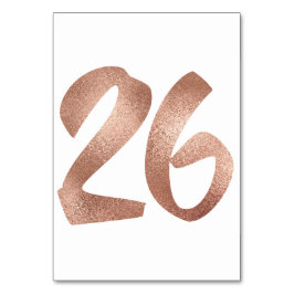 26Tafelnummer White Metallic roze Rose Gold Kaart