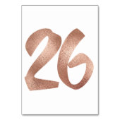 26Tafelnummer White Metallic roze Rose Gold Kaart (Voorkant)