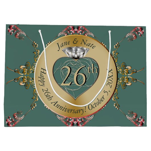 26th/any bruiloft Jubileum Groot Cadeauzakje (Achterkant)