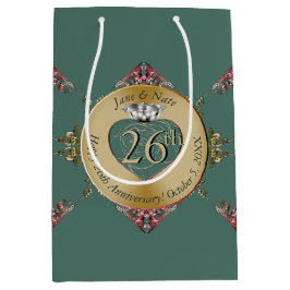 26th/Any Bruiloft Jubileum Medium Gift Bag Cadeauzakje