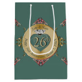 26th/Any Bruiloft Jubileum Medium Gift Bag Cadeauzakje (Achterkant)