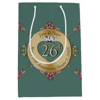 26th/Any Bruiloft Jubileum Medium Gift Bag Medium Cadeauzakje