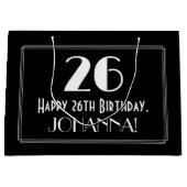26th Birthday: Art Deco Inspired Style "26", Name Groot Cadeauzakje (Voorkant)