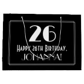 26th Birthday: Art Deco Inspired Style "26", Name Groot Cadeauzakje (Achterkant)