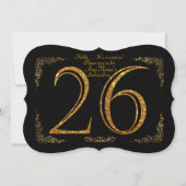 26th, Birthday party 26th, geweldige Gatsby, zwart Kaart (Voorkant)