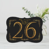 26th, Birthday party 26th, geweldige Gatsby, zwart Kaart (Staand voorkant)